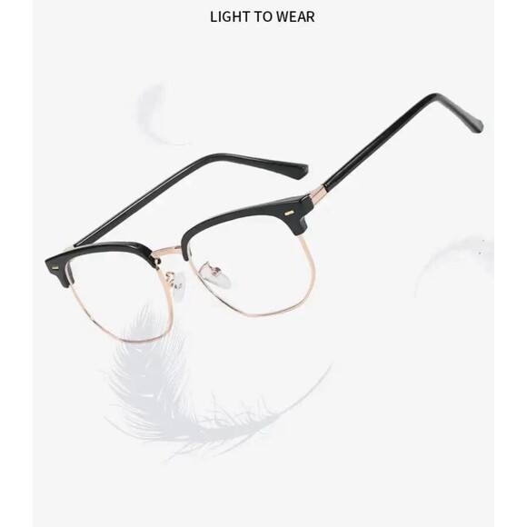 Fashion unisex square Plain glasses for men women Metal frame glasses polygon - Picture 4 of 11